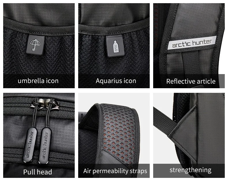 ARCTIC HUNTER Travel Daypack Water Repellant Scratch Resistant 30L Backpack with Built In USB/Headphone Port for Men and Women B00388 Orange